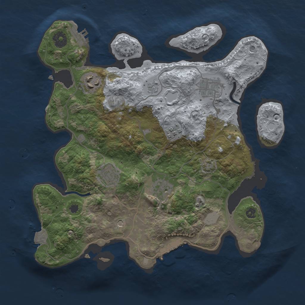 Rust Map: Procedural Map, Size: 3000, Seed: 25522, 13 Monuments