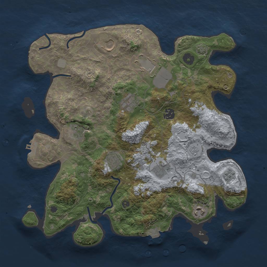 Rust Map: Procedural Map, Size: 3500, Seed: 151677140, 16 Monuments