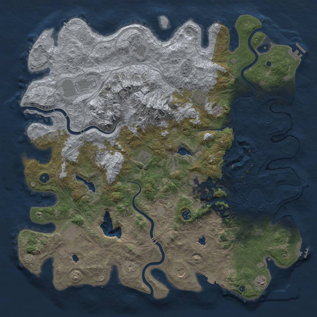 Rust Map: Procedural Map, Size: 5000, Seed: 6943021, 17 Monuments