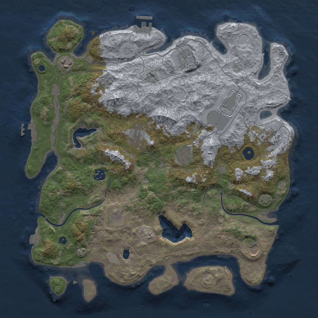 Rust Map: Procedural Map, Size: 4000, Seed: 126292345, 16 Monuments