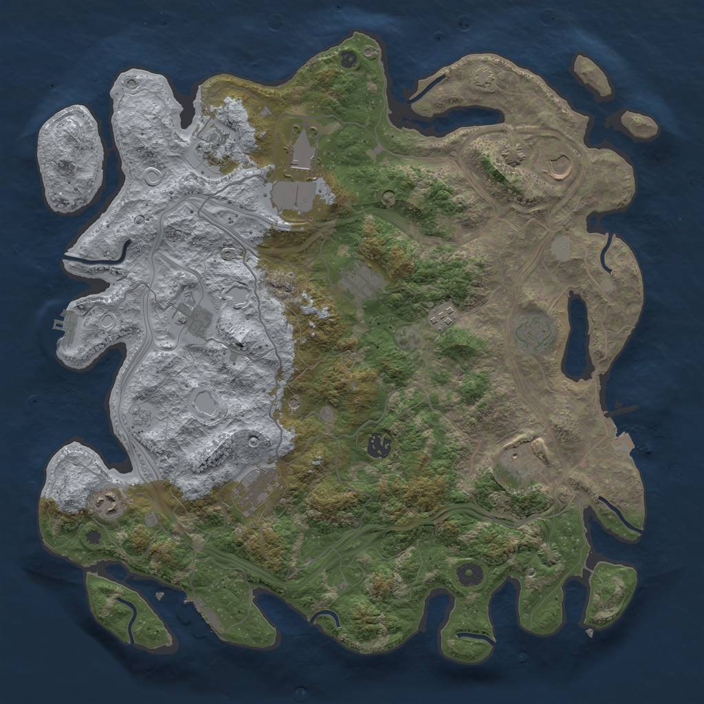 Rust Map: Procedural Map, Size: 4250, Seed: 20240104, 19 Monuments