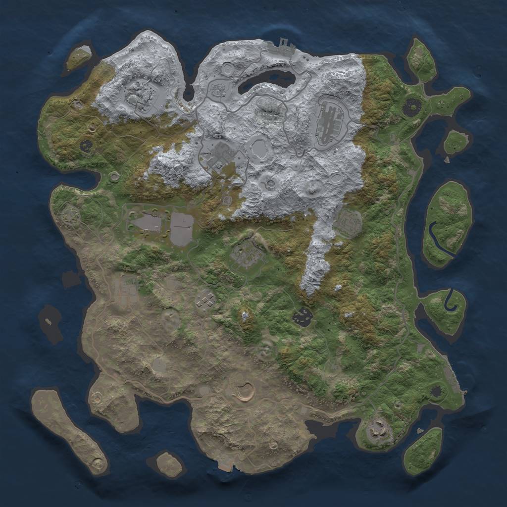 Rust Map: Procedural Map, Size: 4000, Seed: 505285196, 19 Monuments