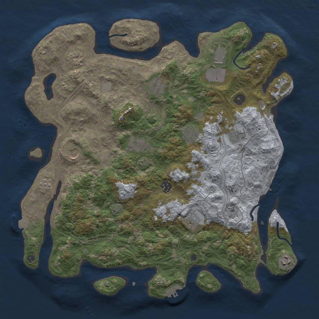Rust Map: Procedural Map, Size: 4250, Seed: 10828, 19 Monuments
