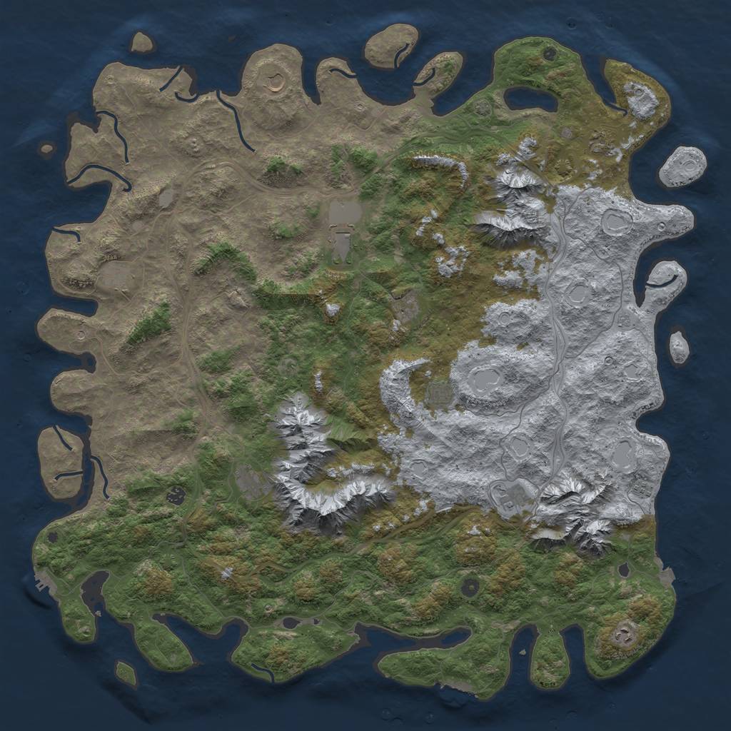 Rust Map: Procedural Map, Size: 6000, Seed: 1682005, 19 Monuments