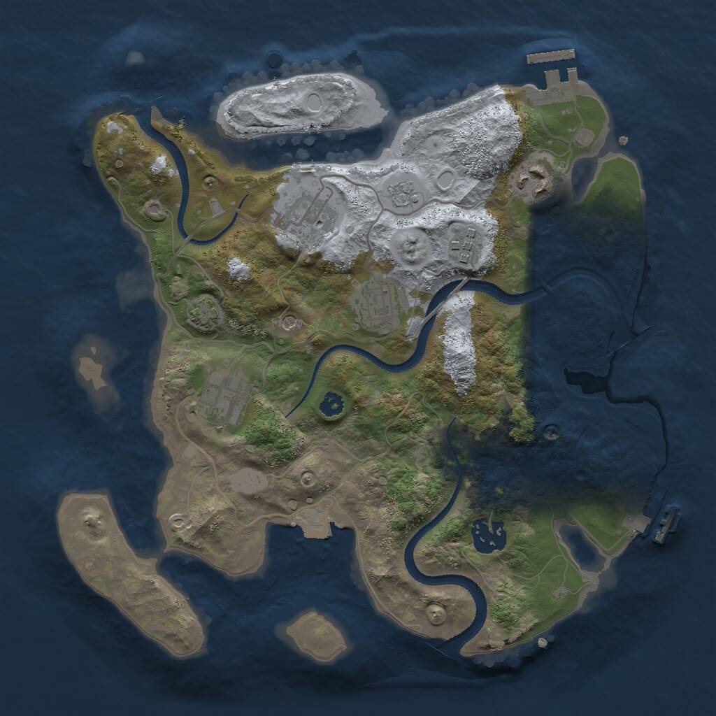 Rust Map: Procedural Map, Size: 3000, Seed: 505285196, 12 Monuments