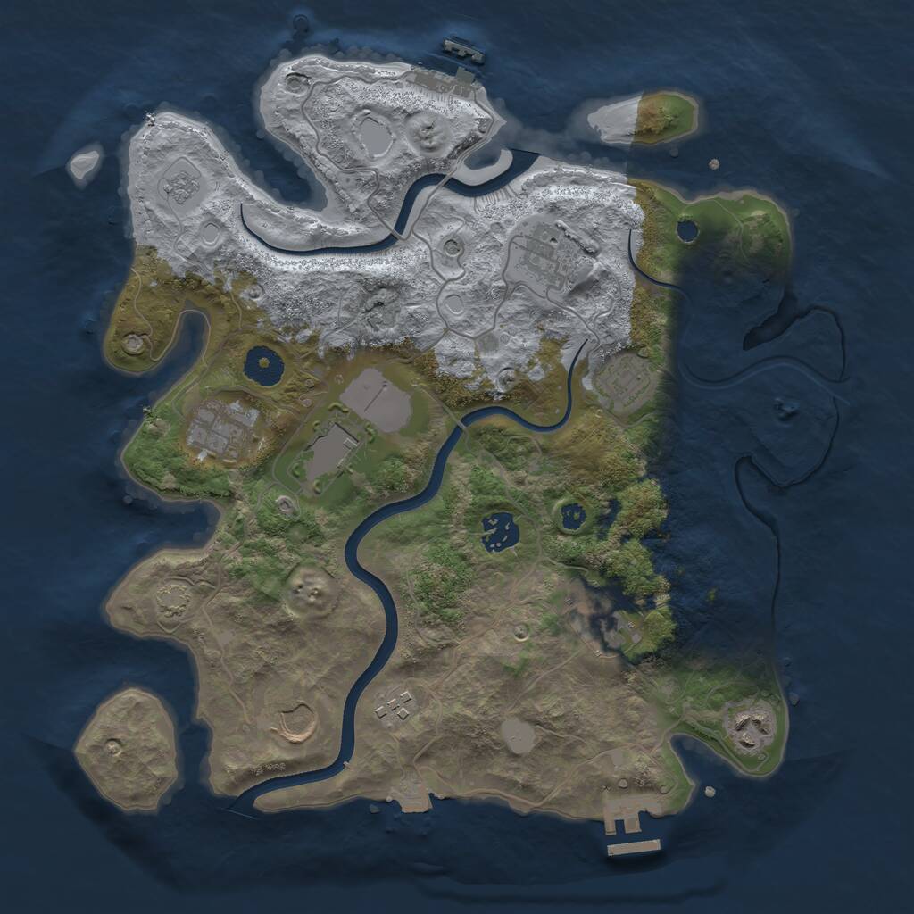 Rust Map: Procedural Map, Size: 3500, Seed: 952636005, 15 Monuments