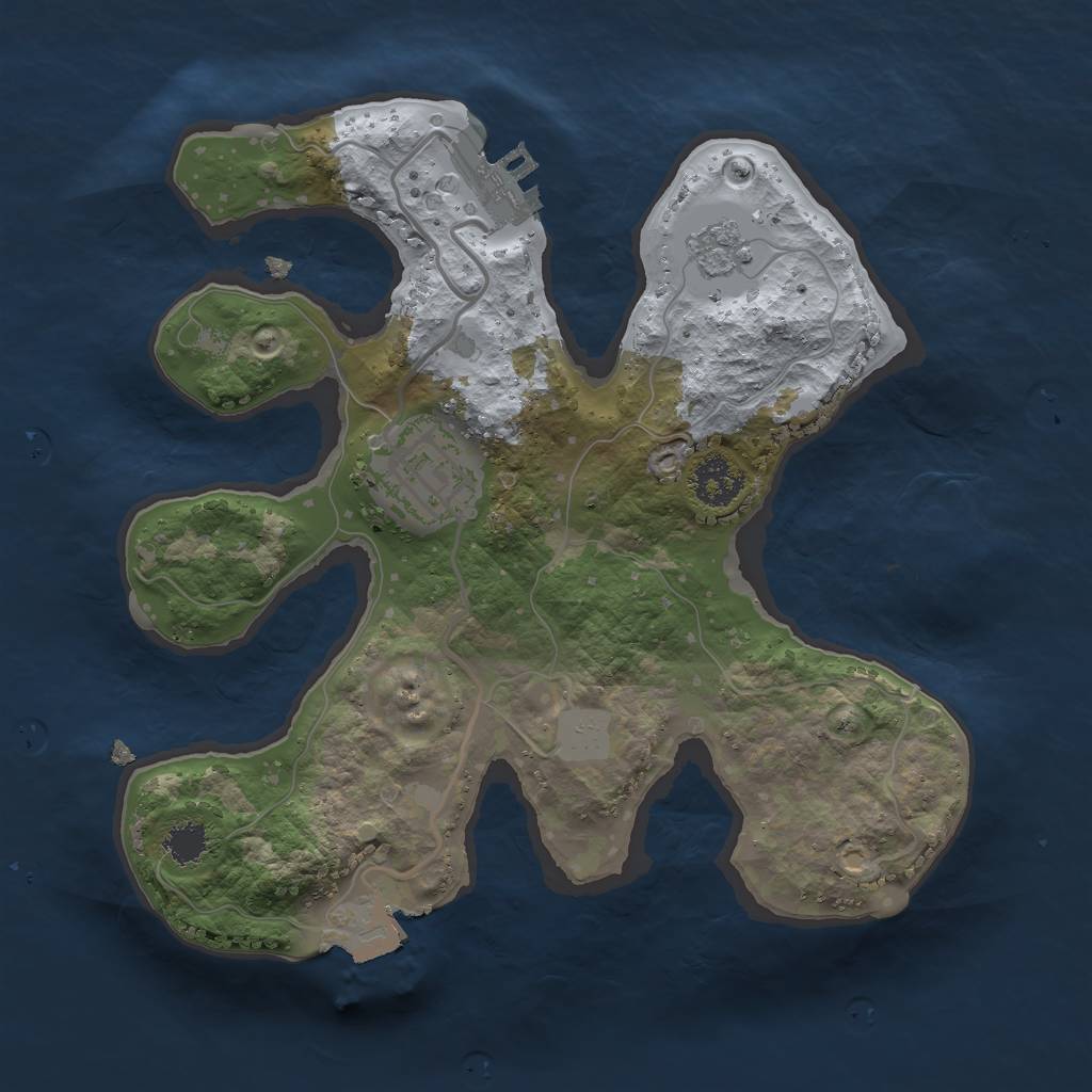 Rust Map: Procedural Map, Size: 2200, Seed: 365546068, 6 Monuments