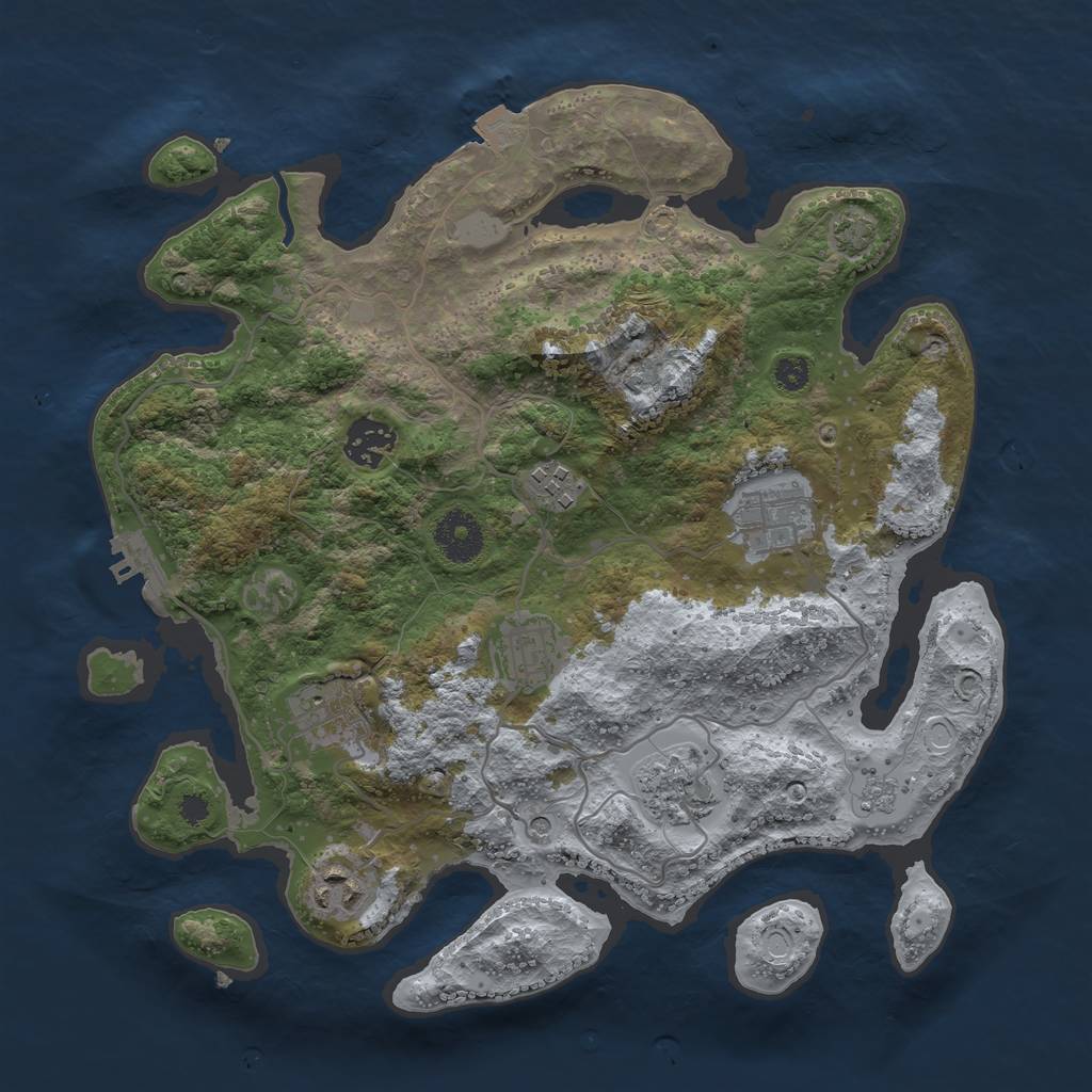 Rust Map: Procedural Map, Size: 3300, Seed: 367473452, 14 Monuments