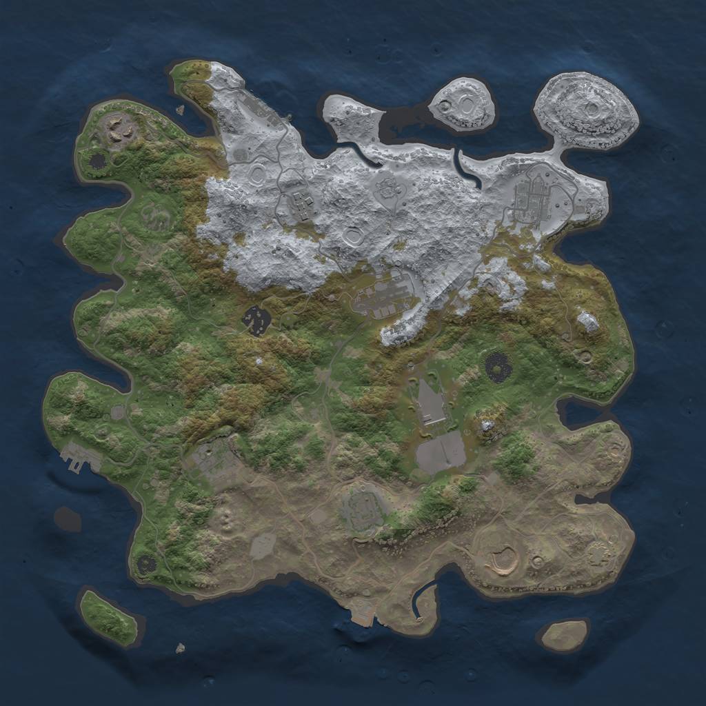 Rust Map: Procedural Map, Size: 3700, Seed: 567429819, 16 Monuments
