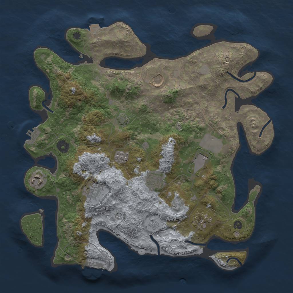 Rust Map: Procedural Map, Size: 3500, Seed: 9623526, 15 Monuments