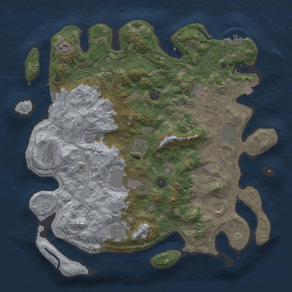 Rust Map: Procedural Map, Size: 4250, Seed: 69420069, 18 Monuments