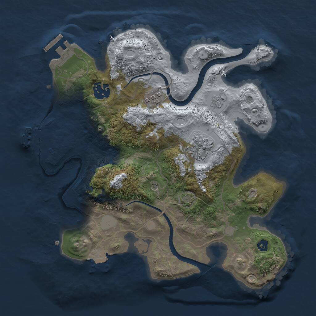 Rust Map: Procedural Map, Size: 2750, Seed: 724903894, 9 Monuments