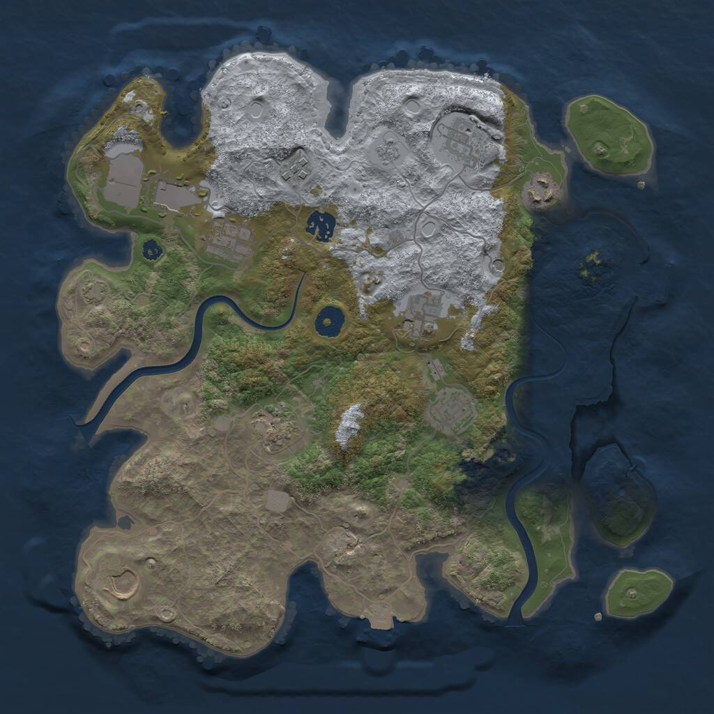 Rust Map: Procedural Map, Size: 3600, Seed: 1807123003, 15 Monuments