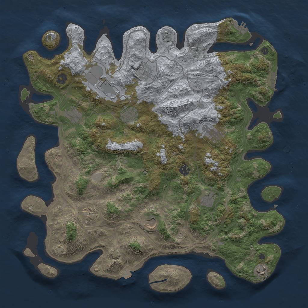 Rust Map: Procedural Map, Size: 4300, Seed: 42186617, 19 Monuments