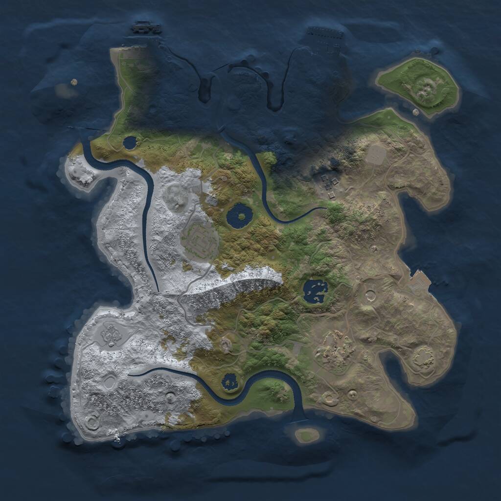 Rust Map: Procedural Map, Size: 3000, Seed: 893218, 10 Monuments
