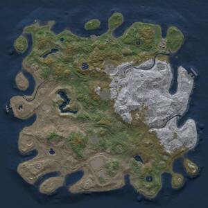 Thumbnail Rust Map: Procedural Map, Size: 4550, Seed: 75934443, 16 Monuments