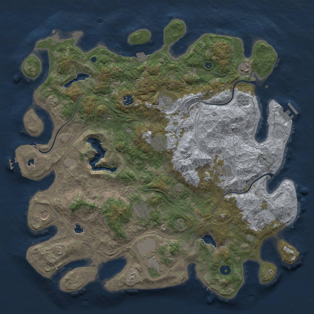 Rust Map: Procedural Map, Size: 4550, Seed: 75934443, 16 Monuments