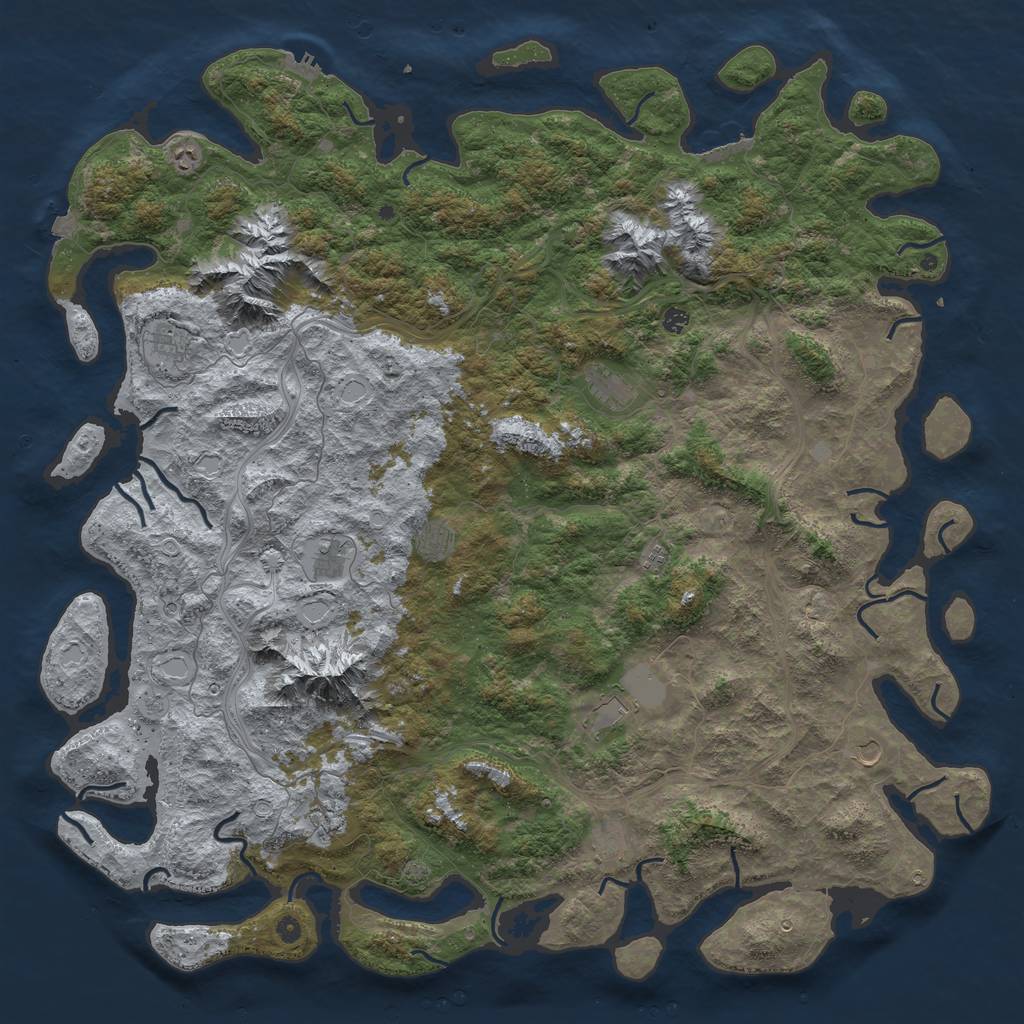 Rust Map: Procedural Map, Size: 6000, Seed: 1112919705, 19 Monuments