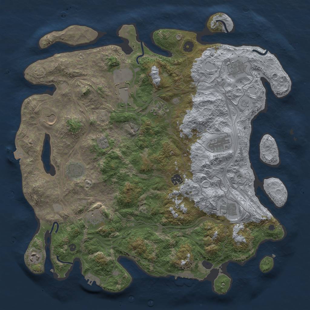 Rust Map: Procedural Map, Size: 4250, Seed: 454819096, 19 Monuments