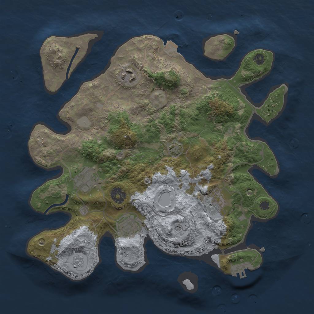 Rust Map: Procedural Map, Size: 3000, Seed: 9805426, 11 Monuments