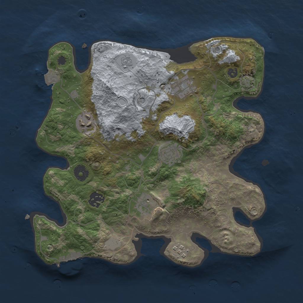 Rust Map: Procedural Map, Size: 3000, Seed: 1151666349, 13 Monuments