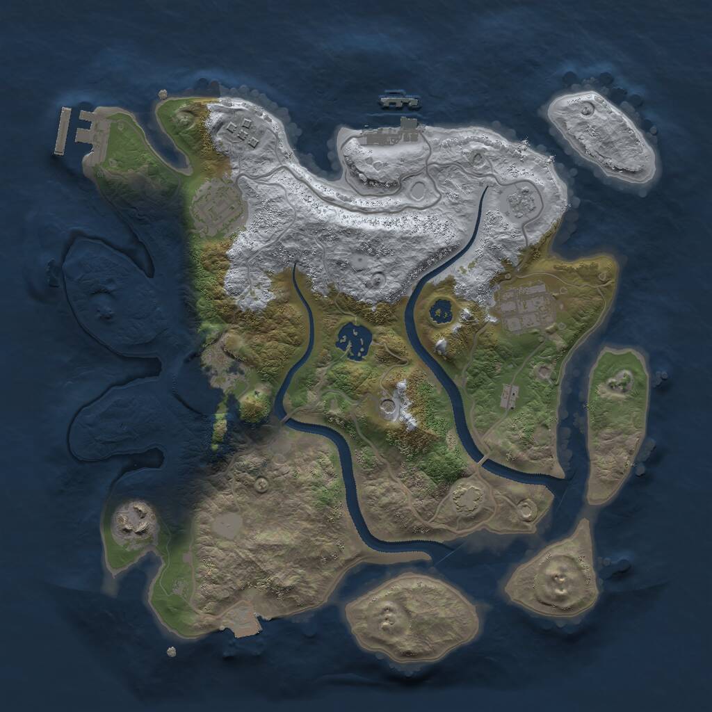 Rust Map: Procedural Map, Size: 3000, Seed: 767667, 12 Monuments