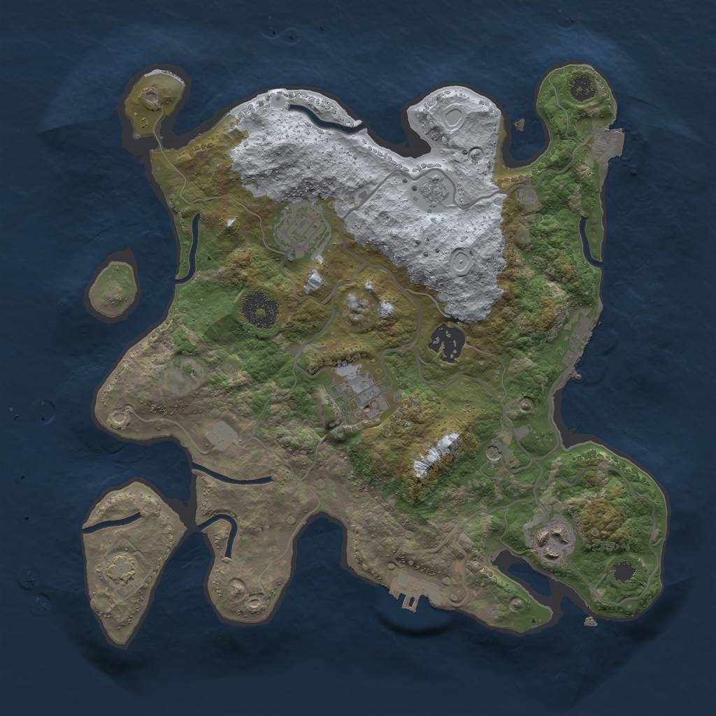 Rust Map: Procedural Map, Size: 3000, Seed: 1503373024, 12 Monuments