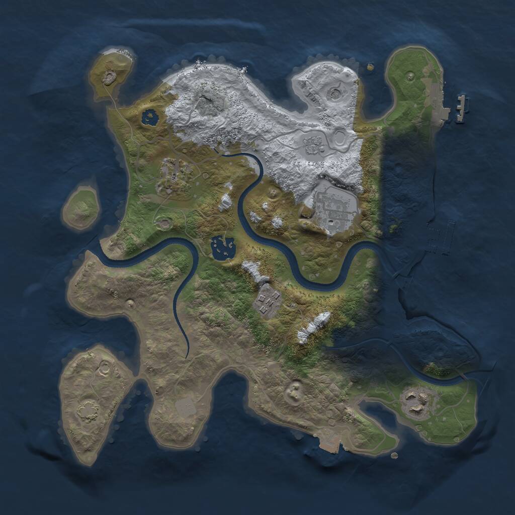Rust Map: Procedural Map, Size: 3000, Seed: 1503373024, 11 Monuments