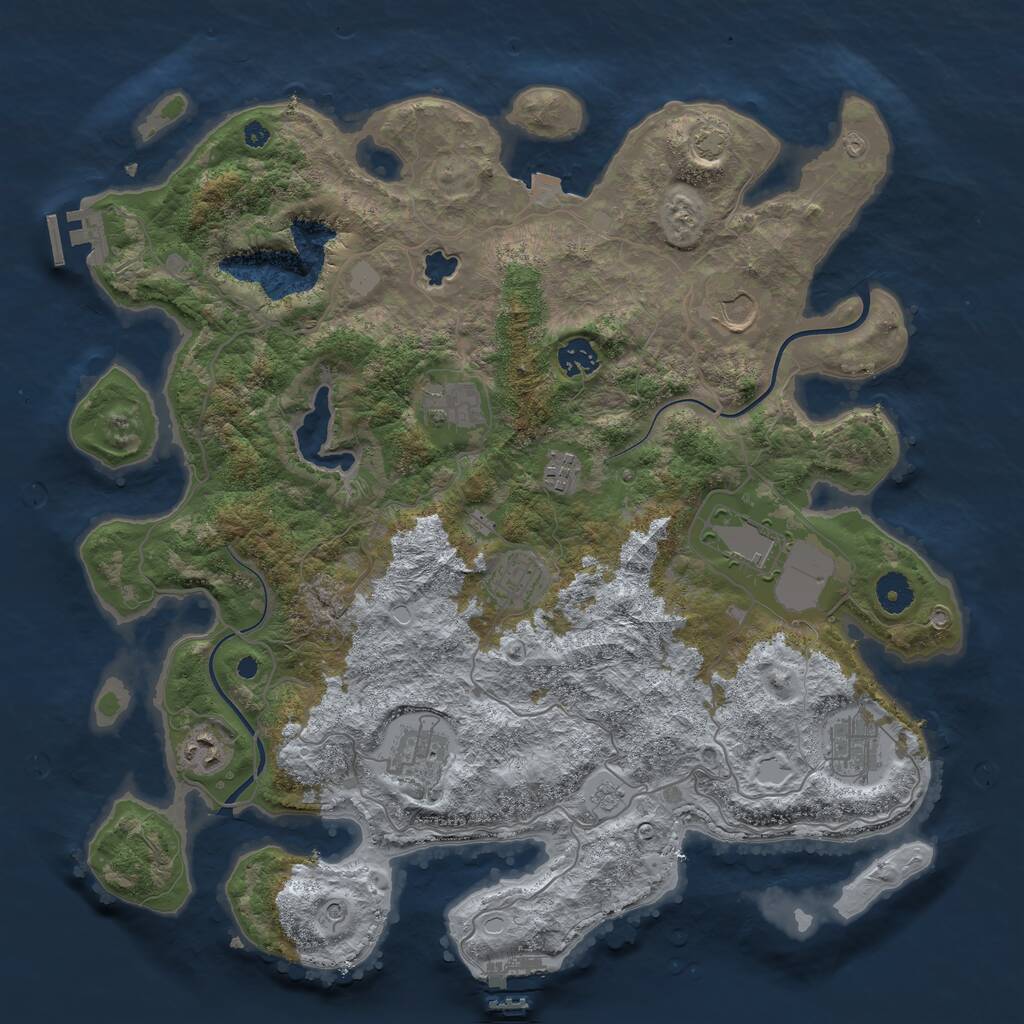 Rust Map: Procedural Map, Size: 4000, Seed: 118, 15 Monuments