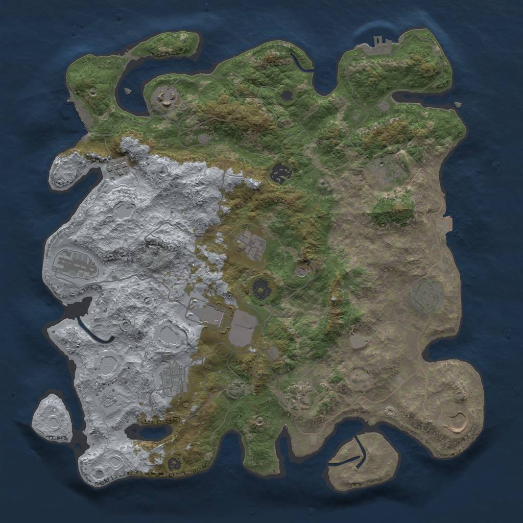 Rust Map: Procedural Map, Size: 3900, Seed: 300, 19 Monuments