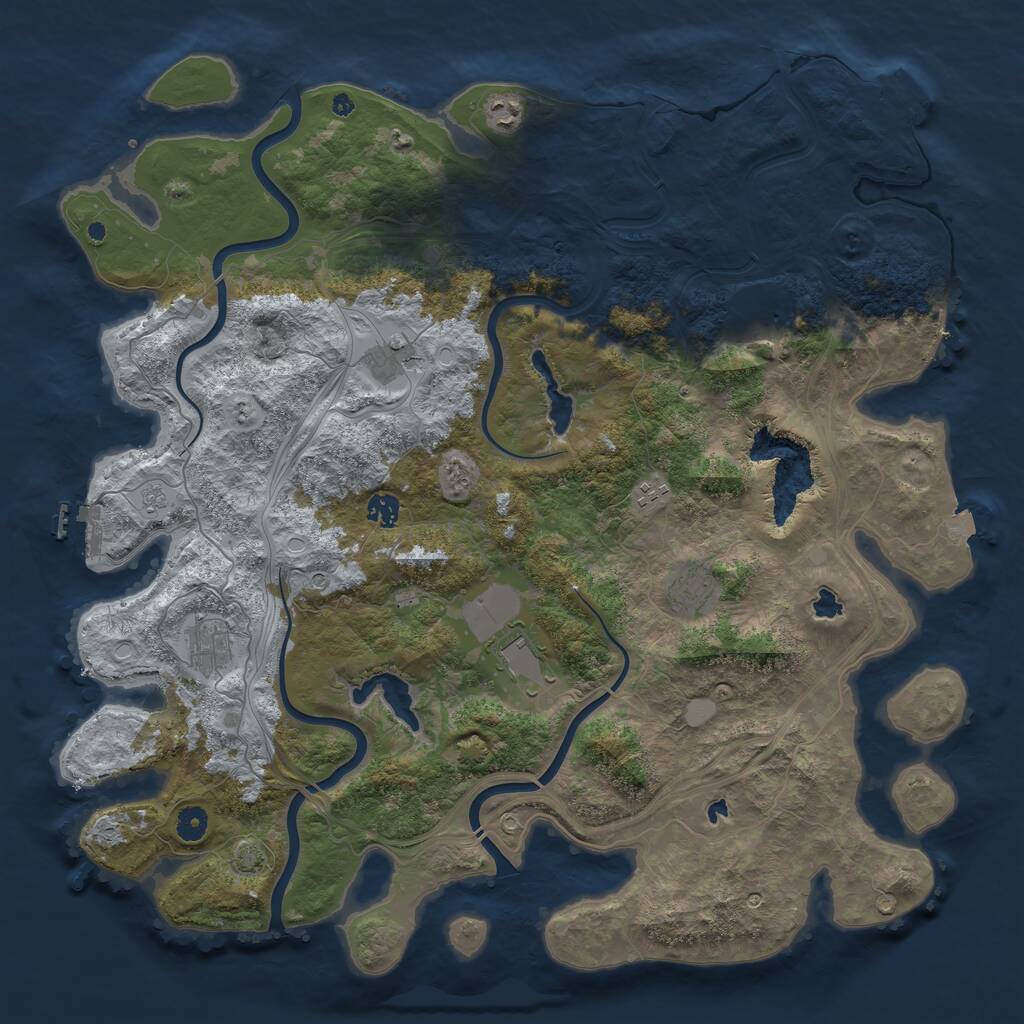 Rust Map: Procedural Map, Size: 4600, Seed: 6, 14 Monuments