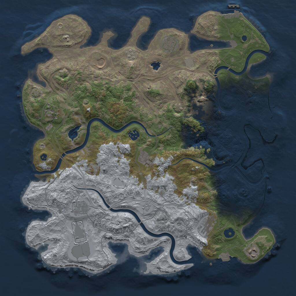Rust Map: Procedural Map, Size: 4300, Seed: 38000, 17 Monuments