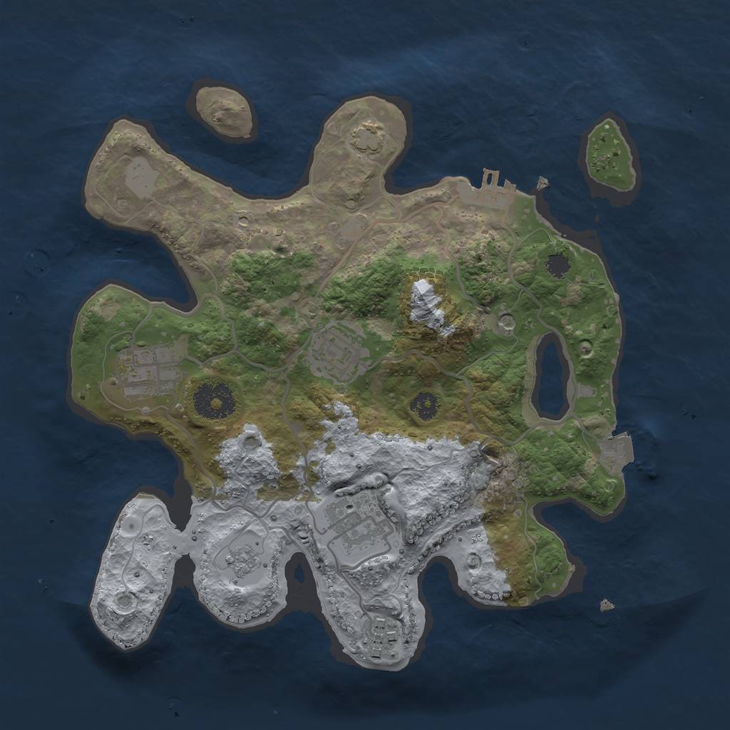 Rust Map: Procedural Map, Size: 2750, Seed: 1814344611, 11 Monuments