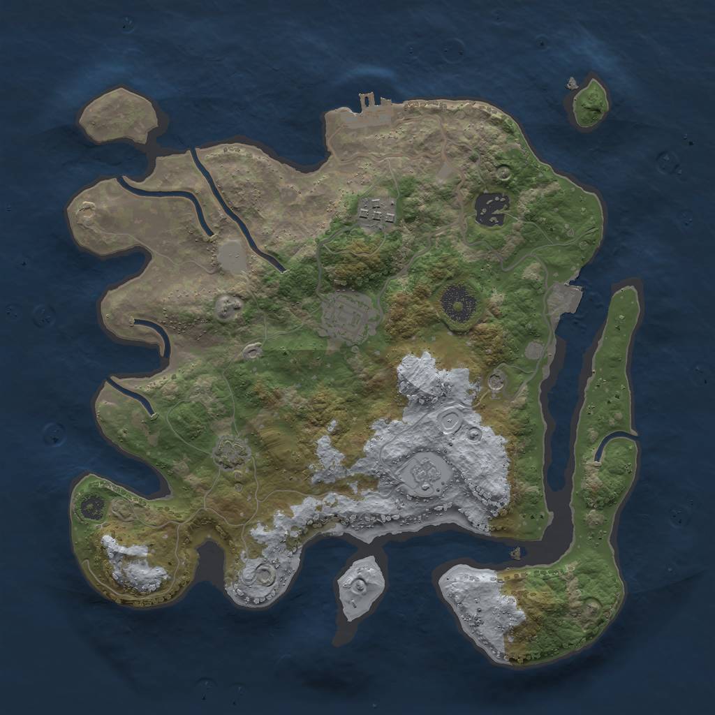 Rust Map: Procedural Map, Size: 3000, Seed: 5846309, 10 Monuments