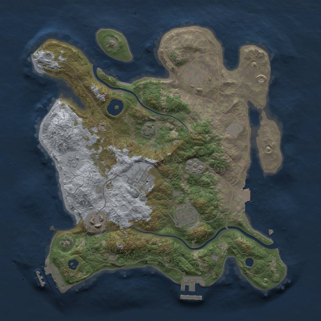 Rust Map: Procedural Map, Size: 3000, Seed: 1413230696, 10 Monuments