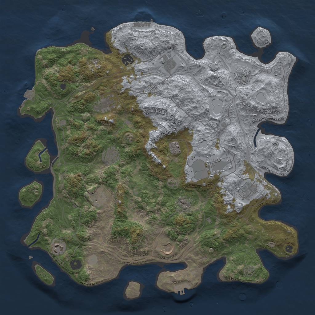 Rust Map: Procedural Map, Size: 4250, Seed: 1083305033, 19 Monuments