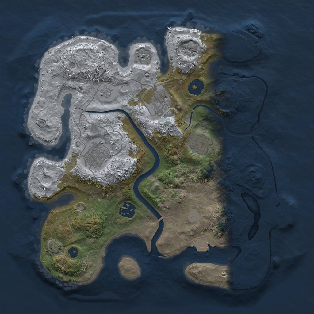 Rust Map: Procedural Map, Size: 3000, Seed: 1525568200, 10 Monuments