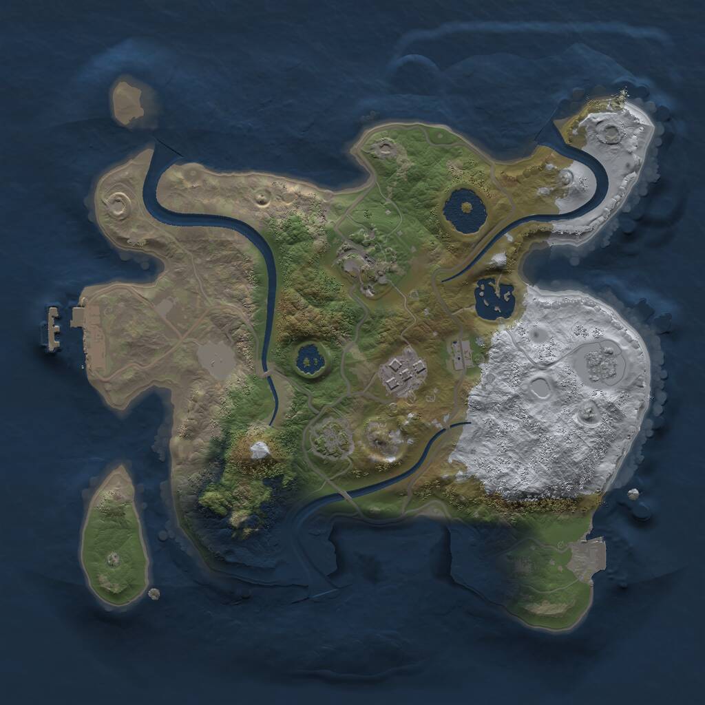 Rust Map: Procedural Map, Size: 2500, Seed: 240064783, 7 Monuments