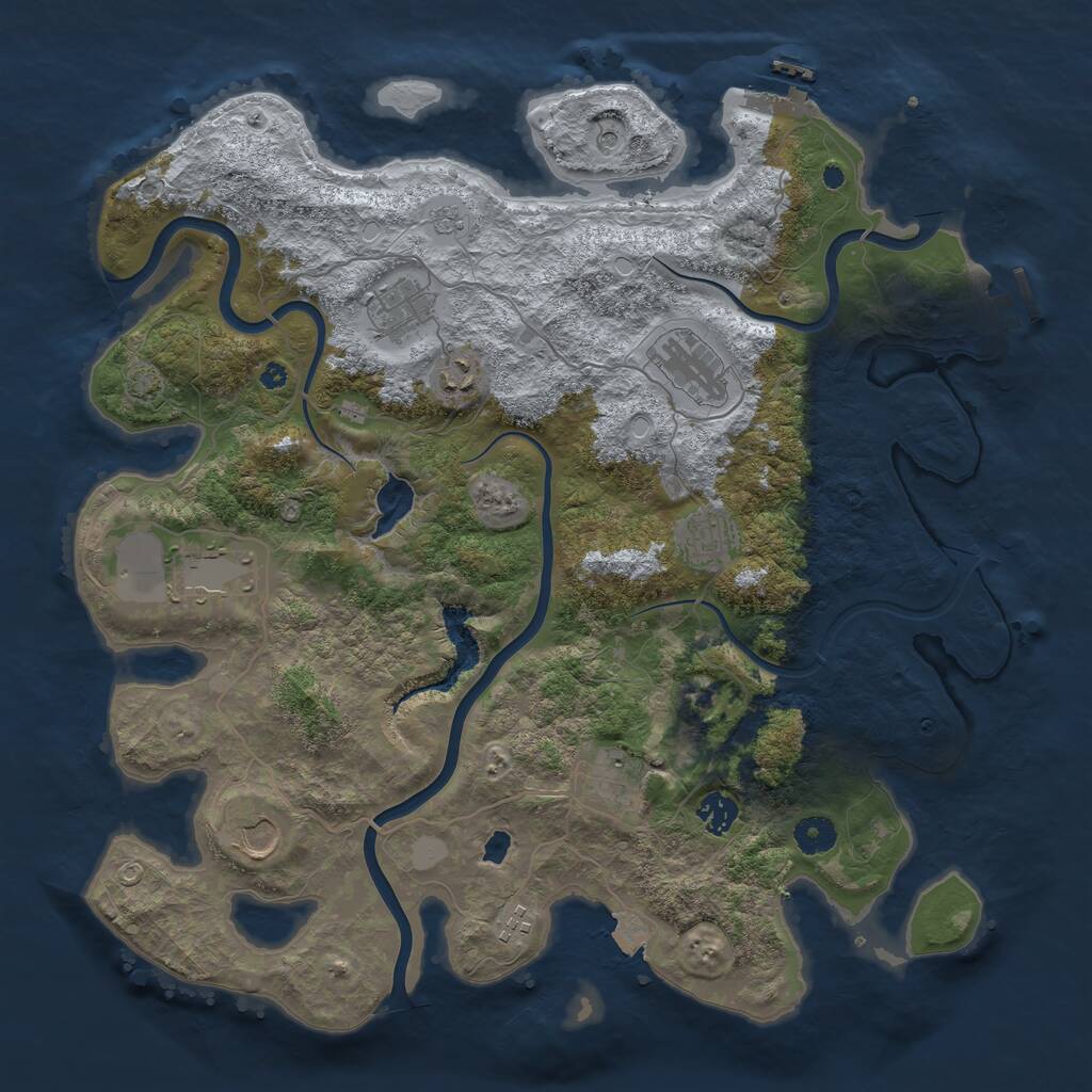 Rust Map: Procedural Map, Size: 4100, Seed: 36472404, 15 Monuments