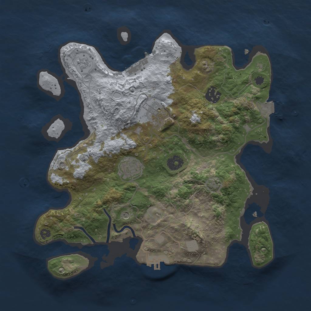 Rust Map: Procedural Map, Size: 3000, Seed: 16368, 11 Monuments