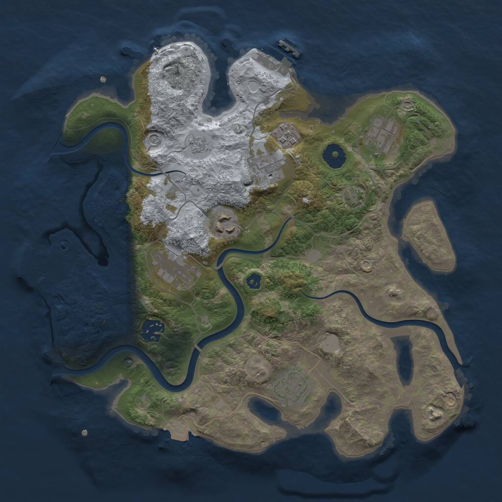 Rust Map: Procedural Map, Size: 3250, Seed: 616652568, 13 Monuments
