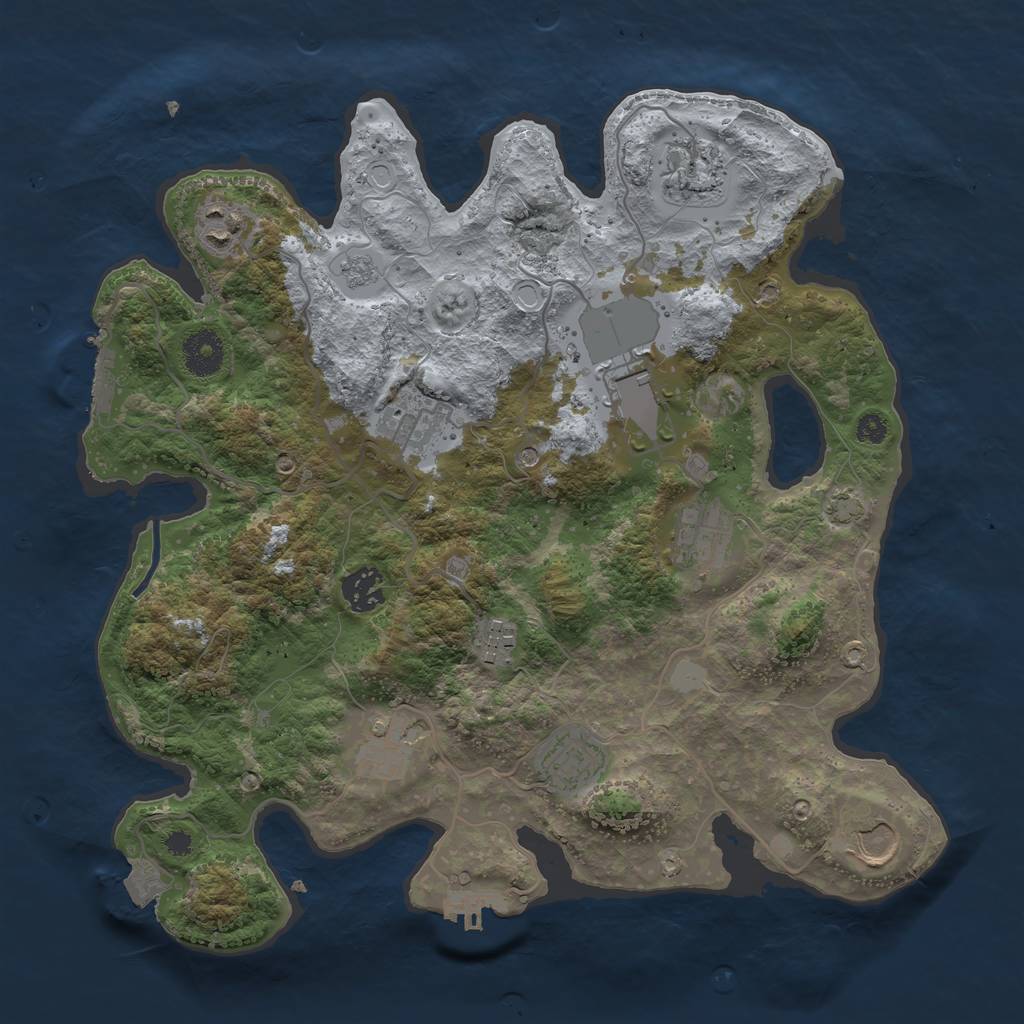 Rust Map: Procedural Map, Size: 3500, Seed: 87546754, 18 Monuments