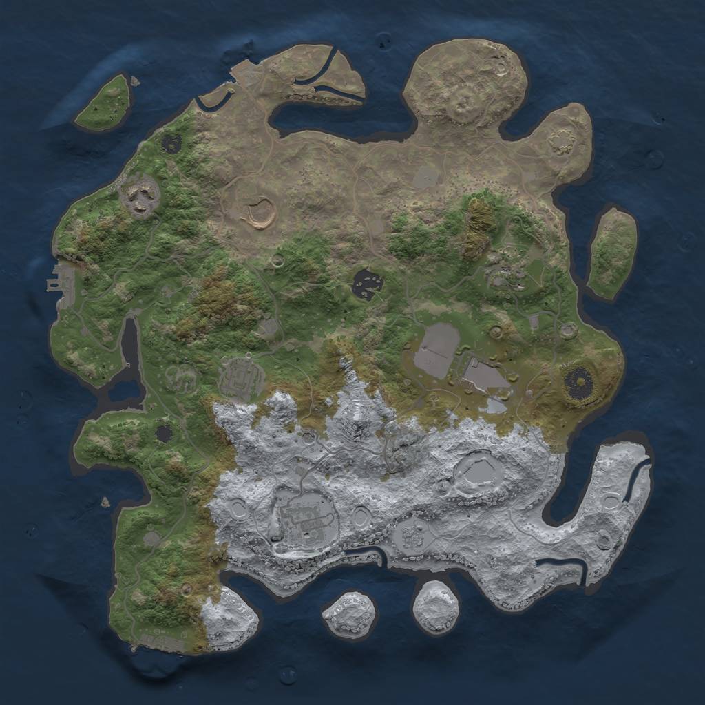 Rust Map: Procedural Map, Size: 3500, Seed: 706567717, 15 Monuments