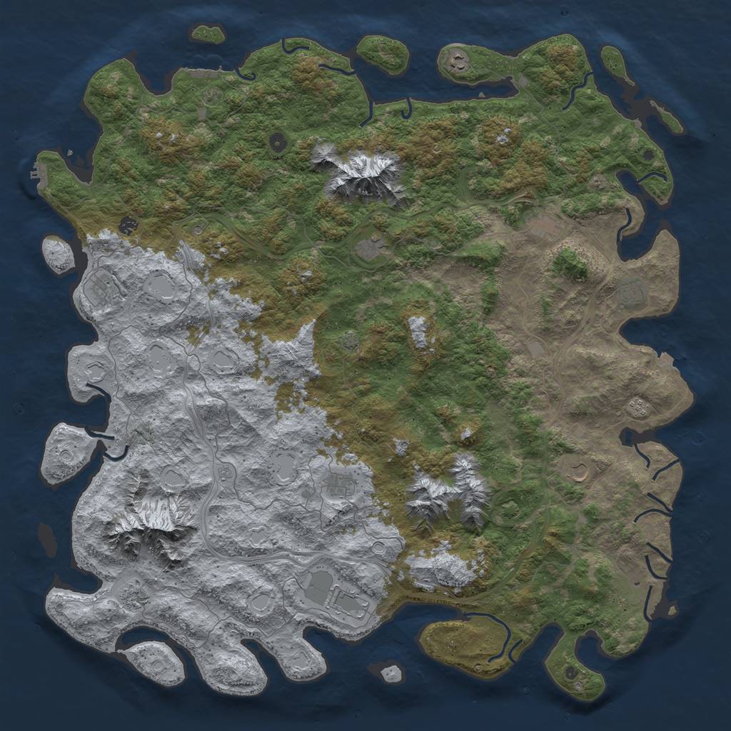 Rust Map: Procedural Map, Size: 6000, Seed: 439507038, 19 Monuments