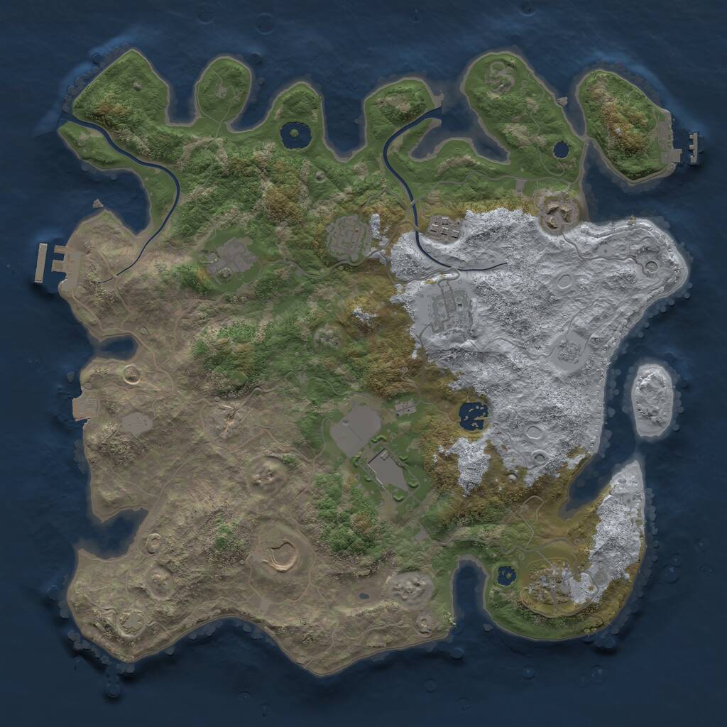 Rust Map: Procedural Map, Size: 3700, Seed: 220107337, 15 Monuments