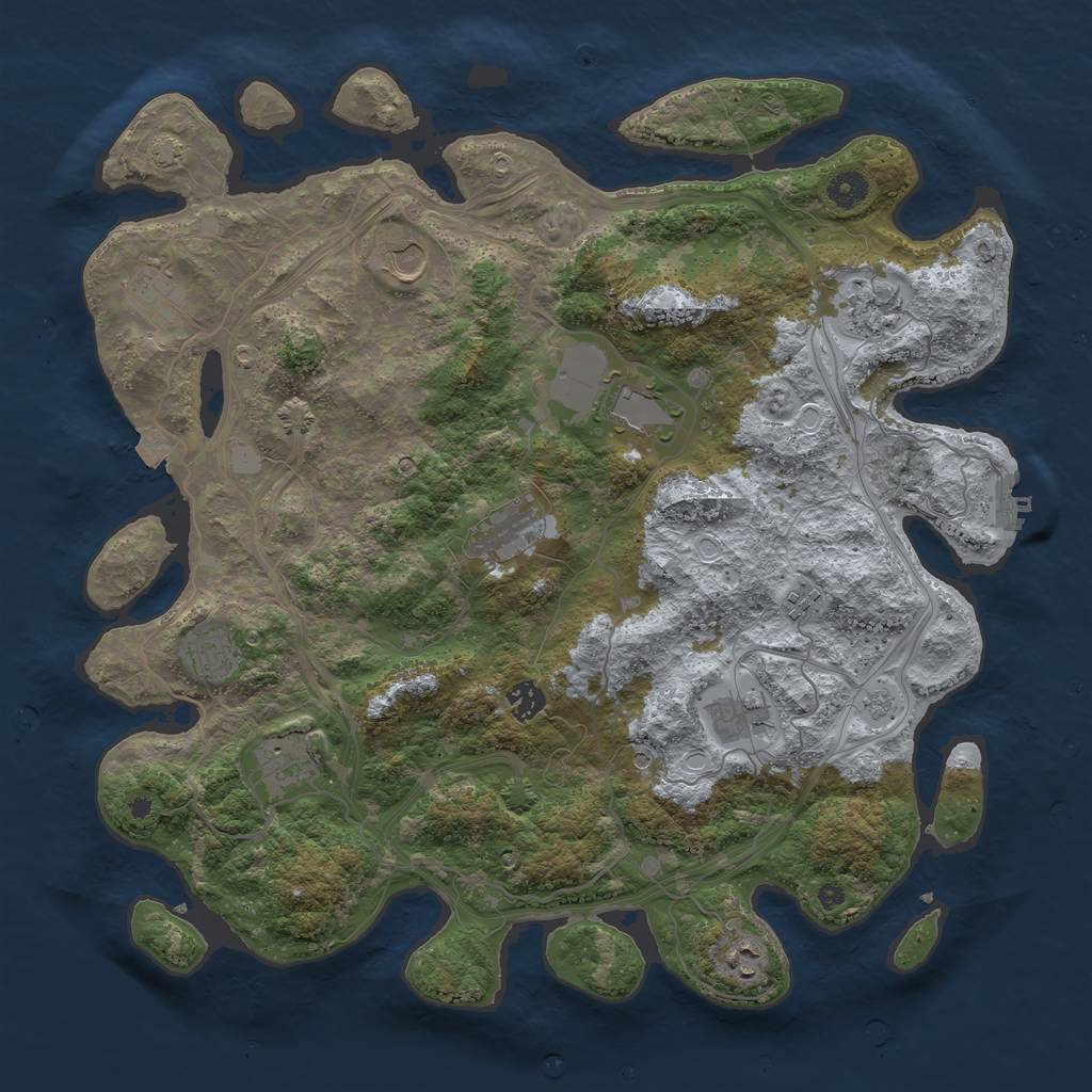 Rust Map: Procedural Map, Size: 4250, Seed: 323232, 18 Monuments