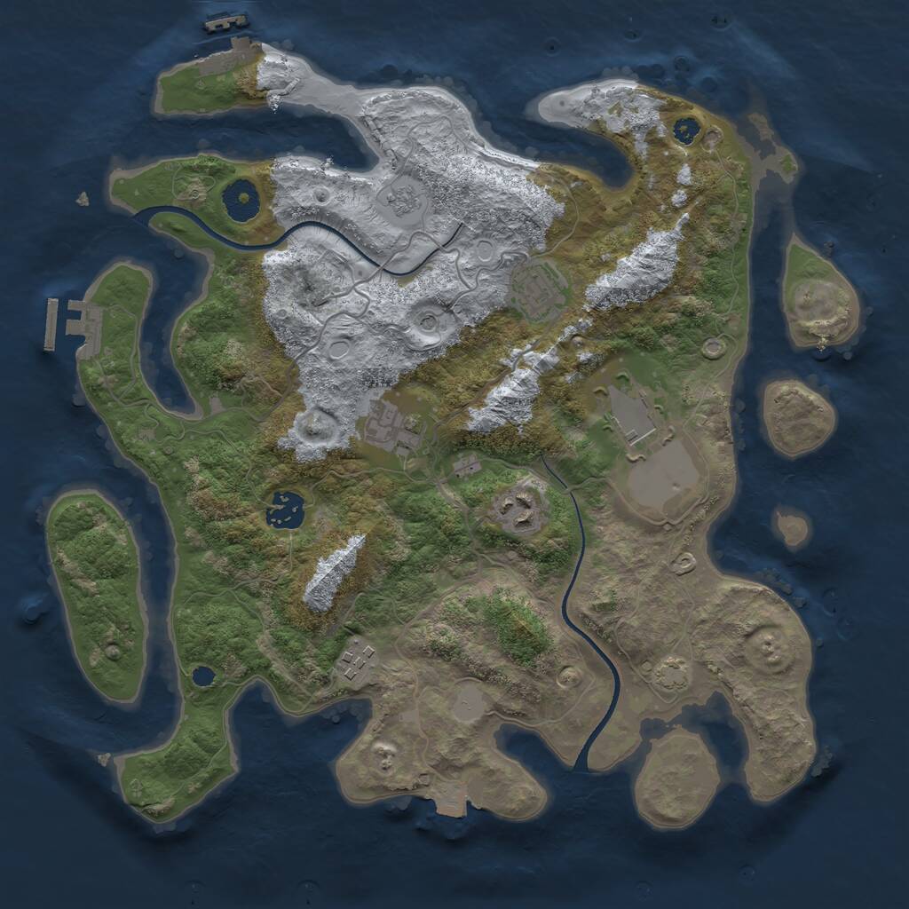 Rust Map: Procedural Map, Size: 3500, Seed: 976469282, 12 Monuments