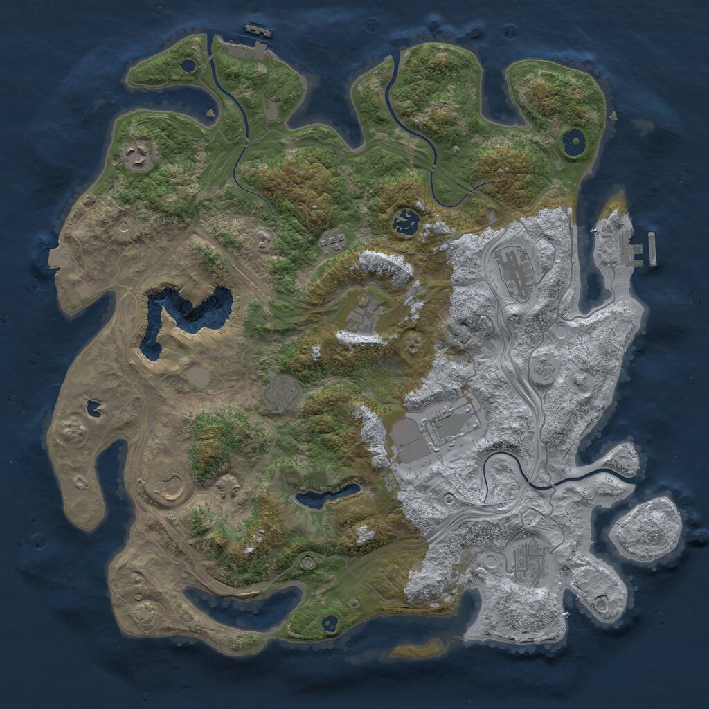 Rust Map: Procedural Map, Size: 4250, Seed: 1273912, 15 Monuments