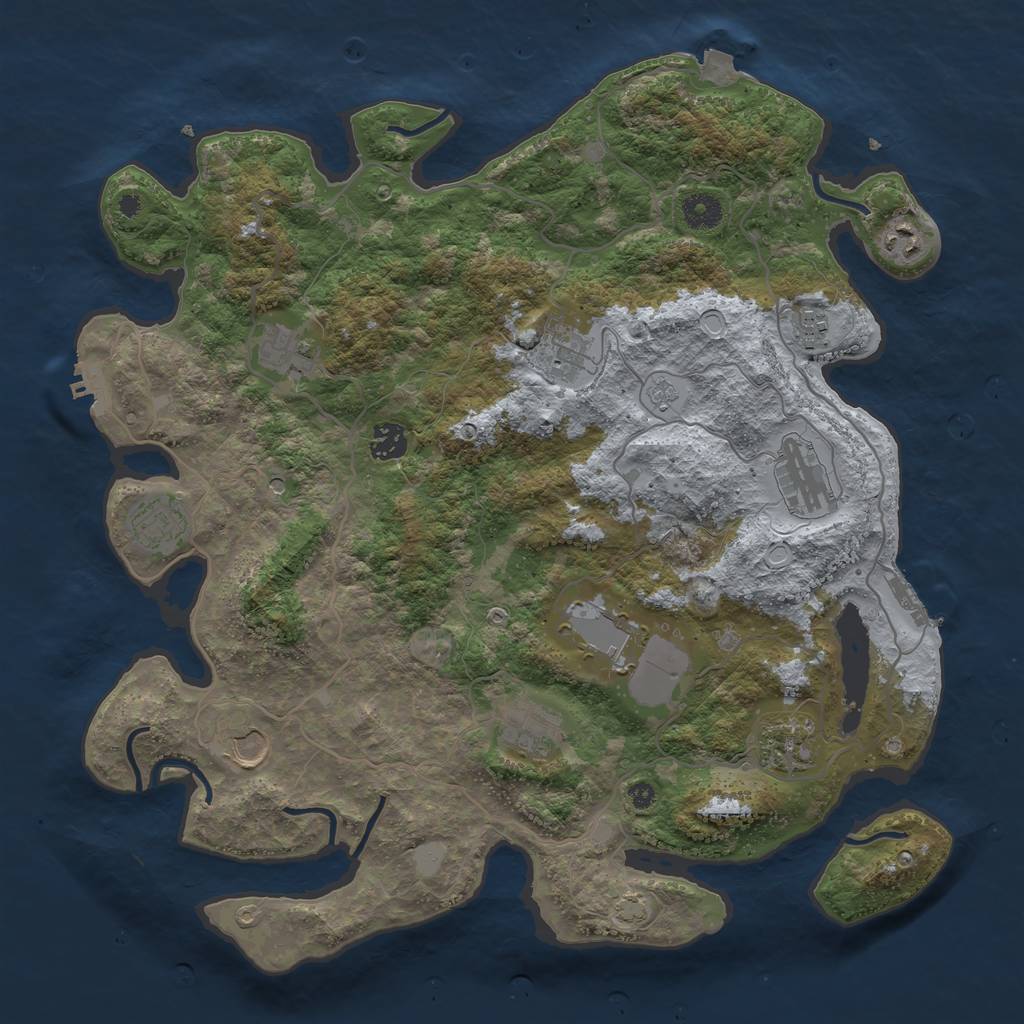 Rust Map: Procedural Map, Size: 4000, Seed: 238044063, 19 Monuments