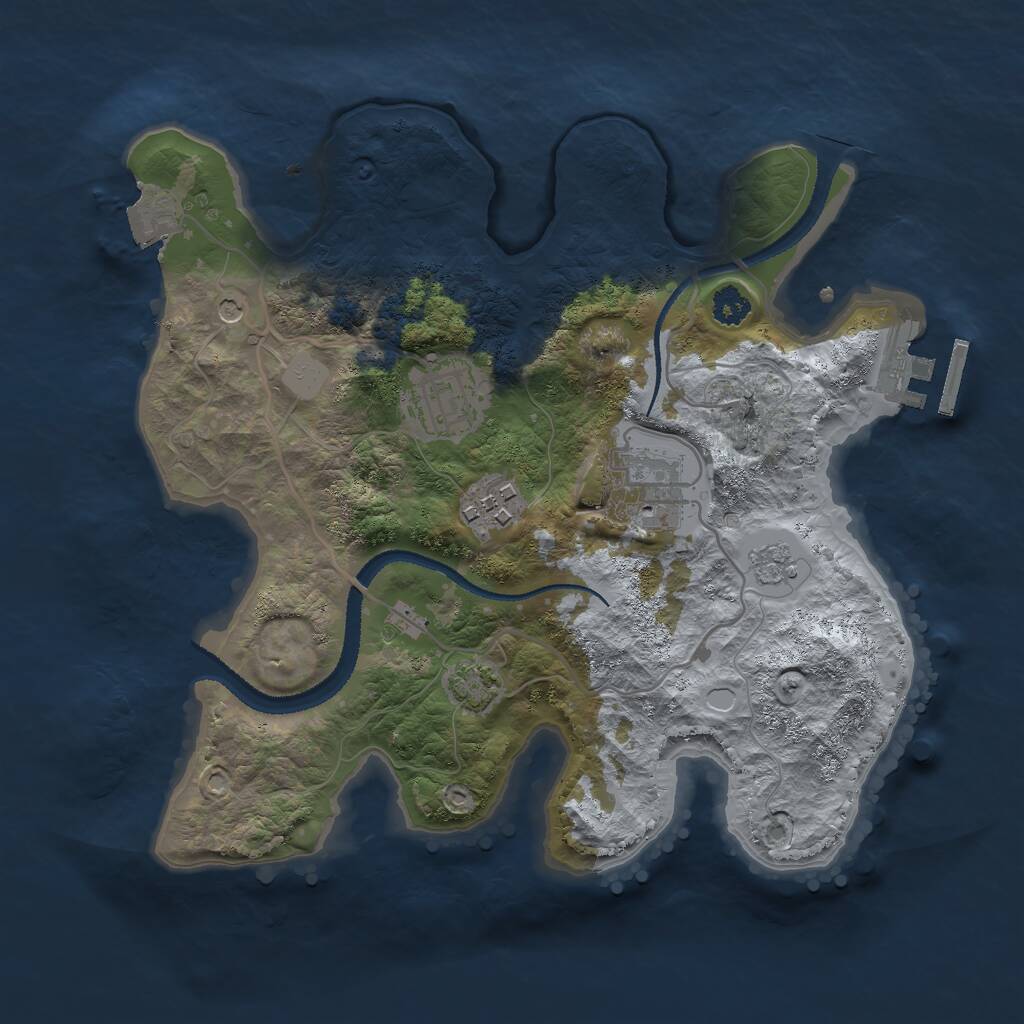 Rust Map: Procedural Map, Size: 2700, Seed: 1618963634, 8 Monuments